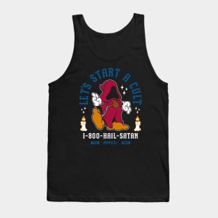 Let's Start a Cult - Vintage Cartoon Occult - Hail Satan Tank Top